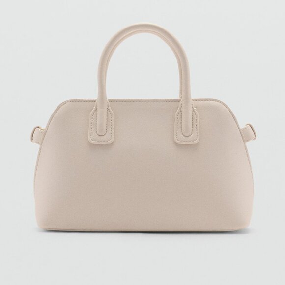 MANGO Off-White Double-Handle Bowling Bag/NWT - Picture 1 of 14